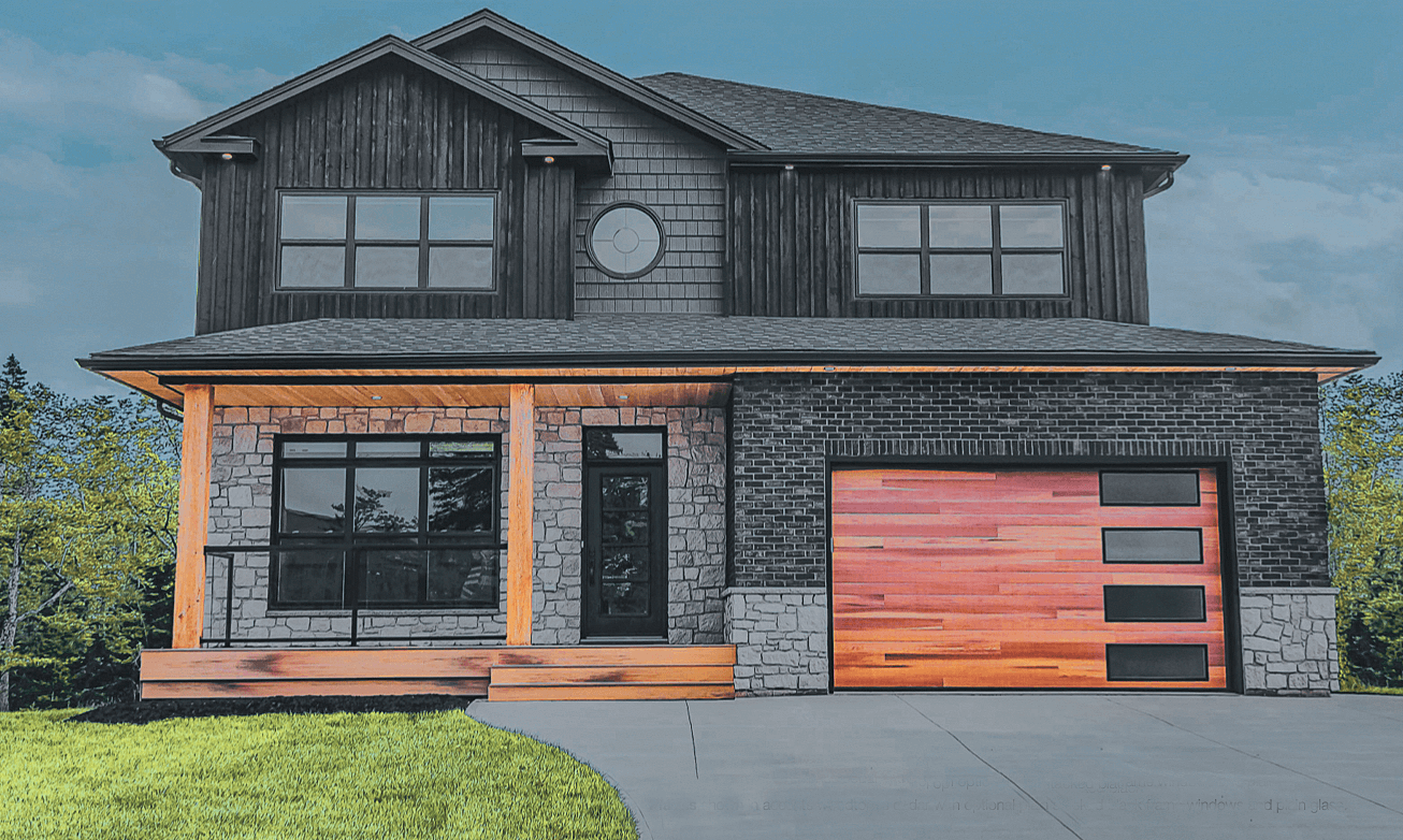 Home with New CHI Planks Garage Door